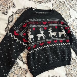 Black and Red Reindeer Sweater